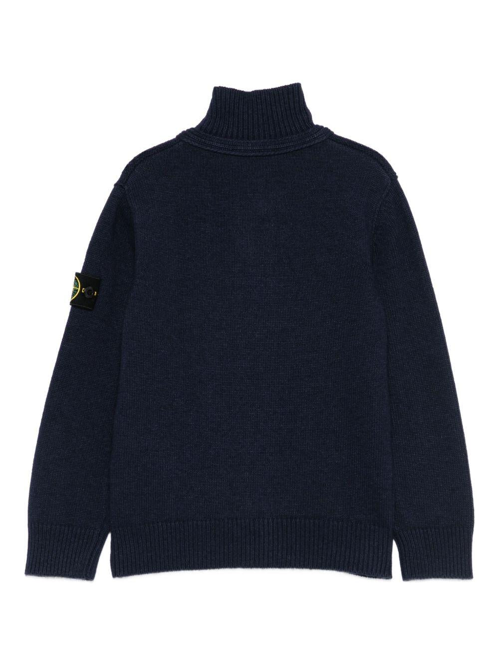 Cardigan blu per bambino 65100003S00M1 V0020 Stone Island Kids 