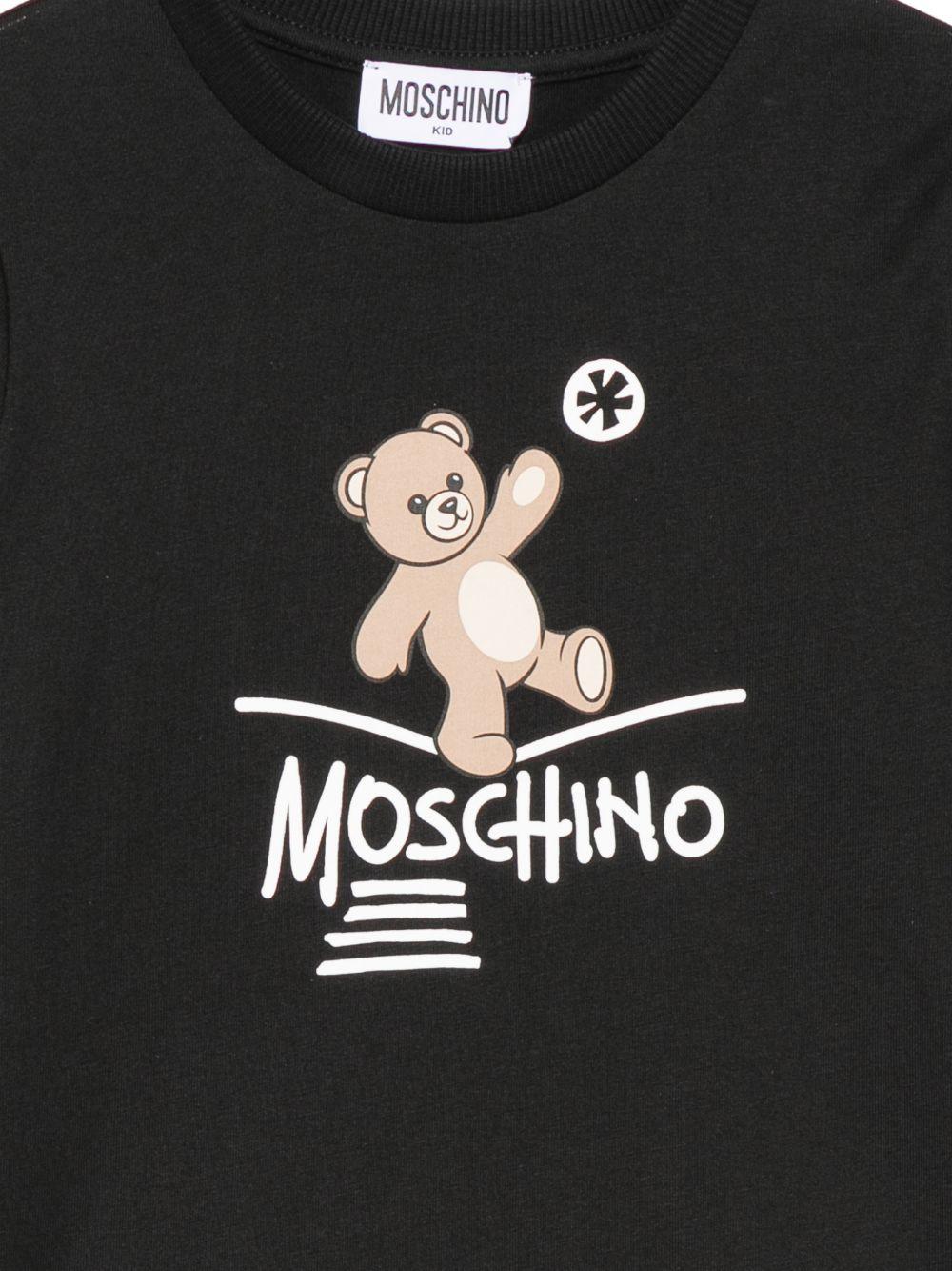 T-shirt nera per bambino HZO00JLAA20 60100 Moschino Kids 