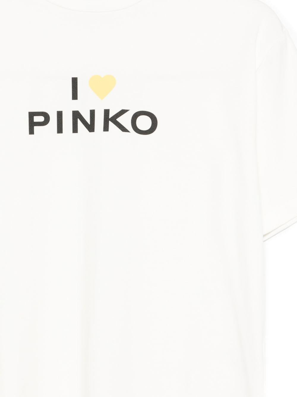 T-shirt bianca per bambina KFTS0340JE017 0980 Pinko Kids 