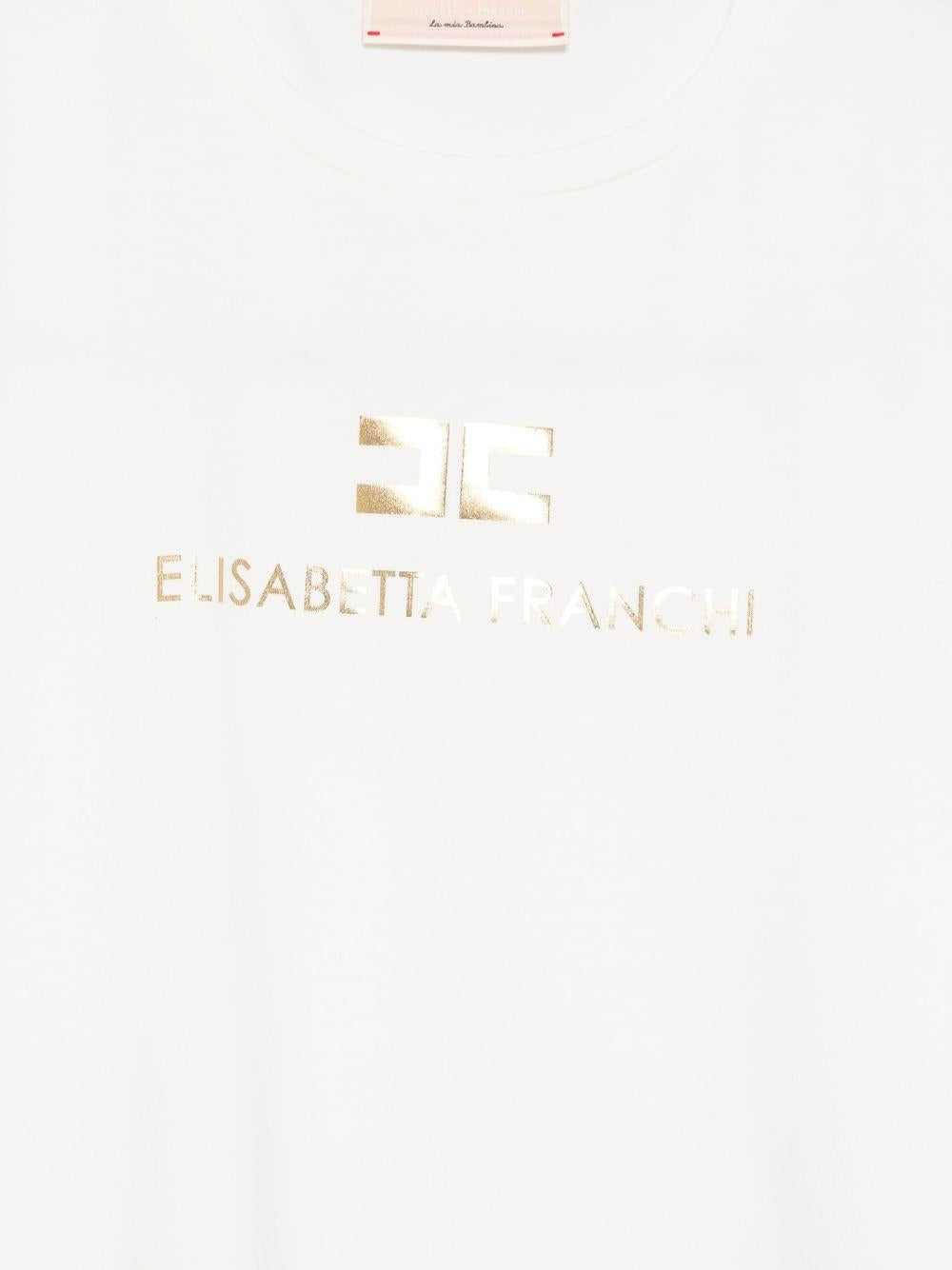 T-shirt bianco per bambina EFTS2600JE006 0115 Elisabetta Franchi Kids 