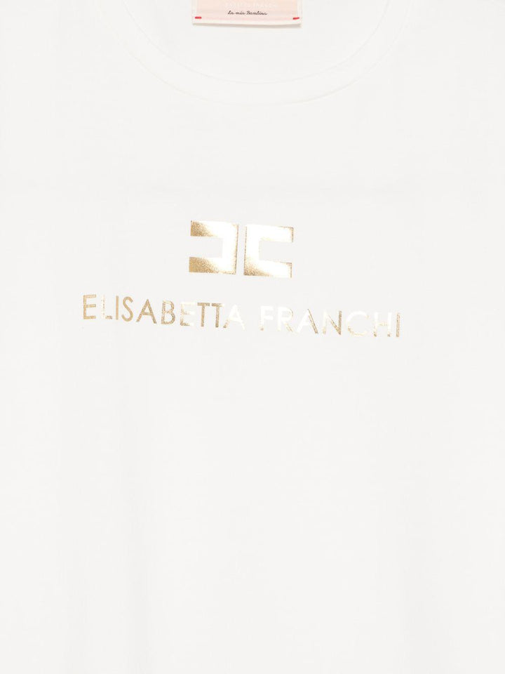T-shirt bianco per bambina EFTS2600JE006 0115 Elisabetta Franchi Kids 