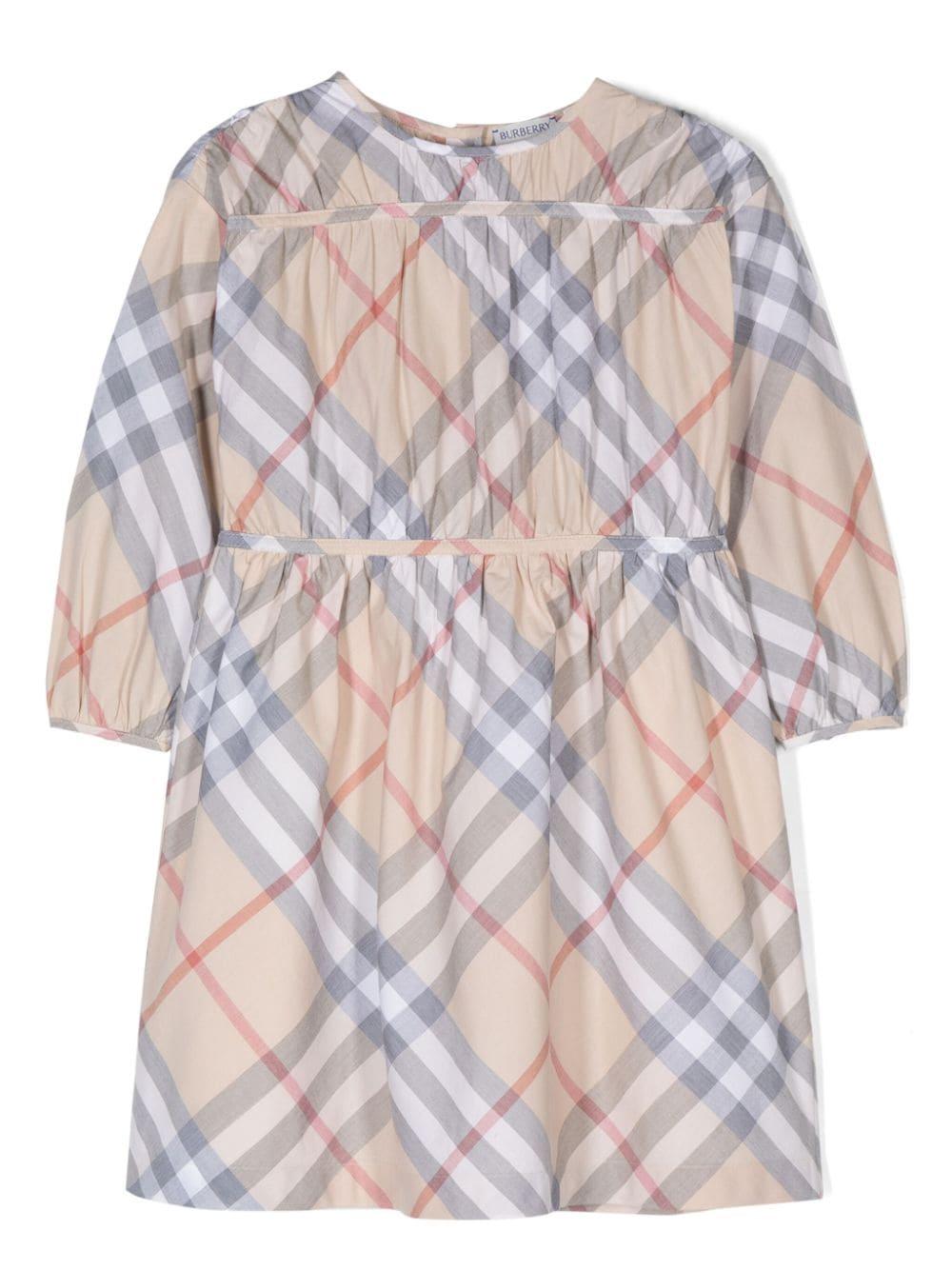 Abito beige/multicolore per bambina 8088681 A2205 Burberry Kids 