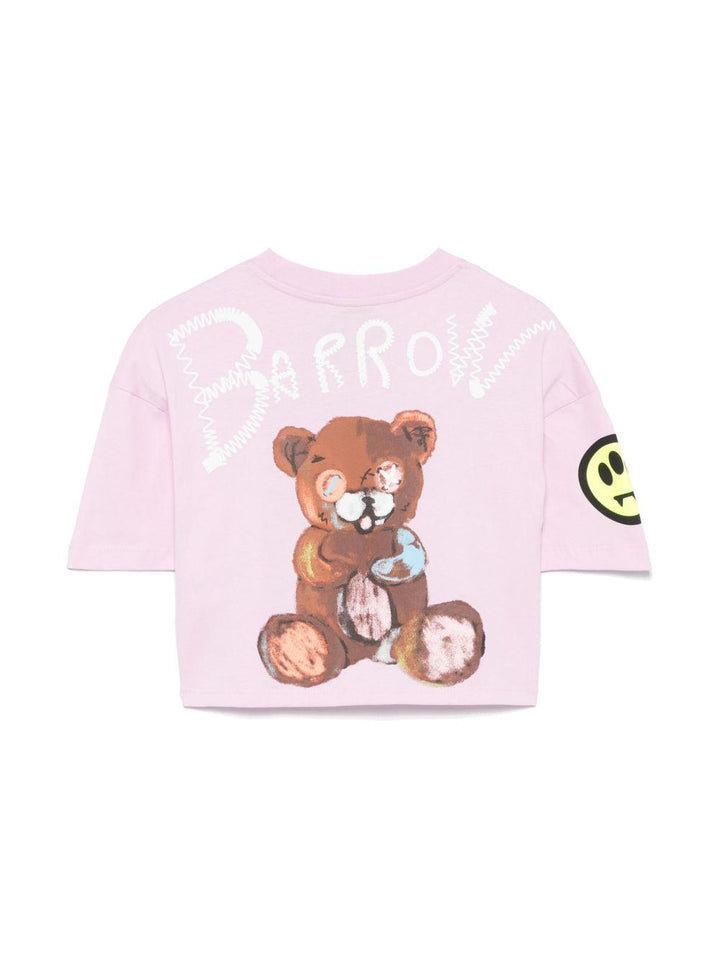 T-shirt rosa per bambina con logo