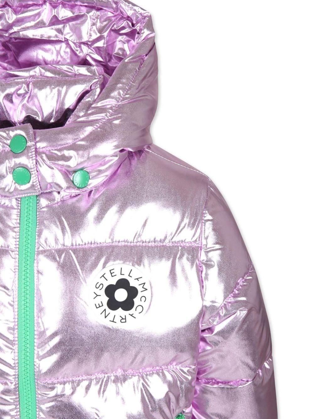 Metallic purple lilac jacket for girls with logo