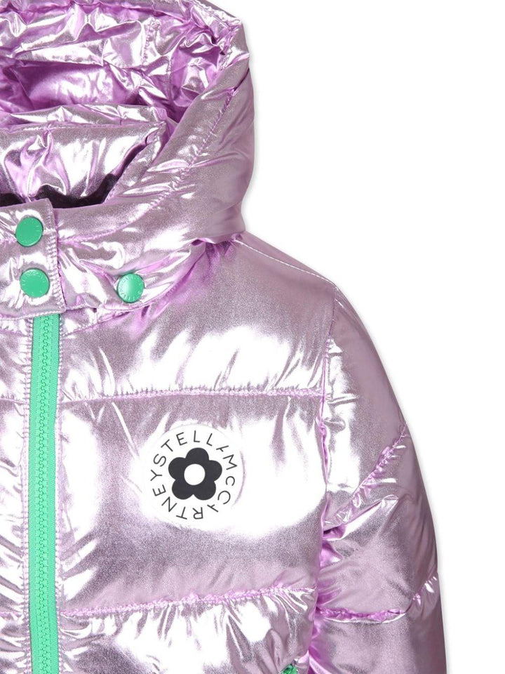Metallic purple lilac jacket for girls with logo