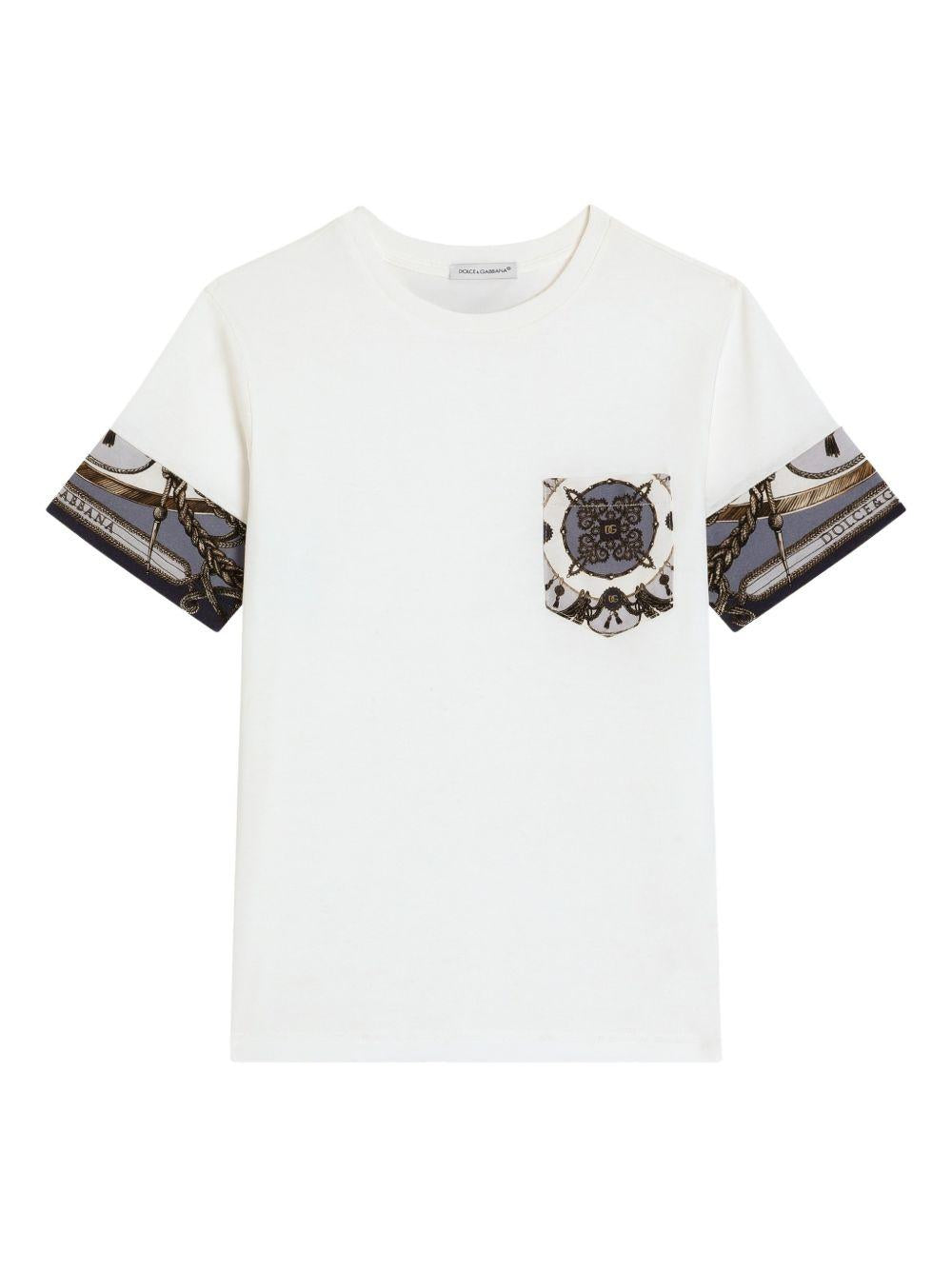 T-shirt bianca per bambino L4JTJVII7JW HT5XB Dolce & Gabbana Kids 
