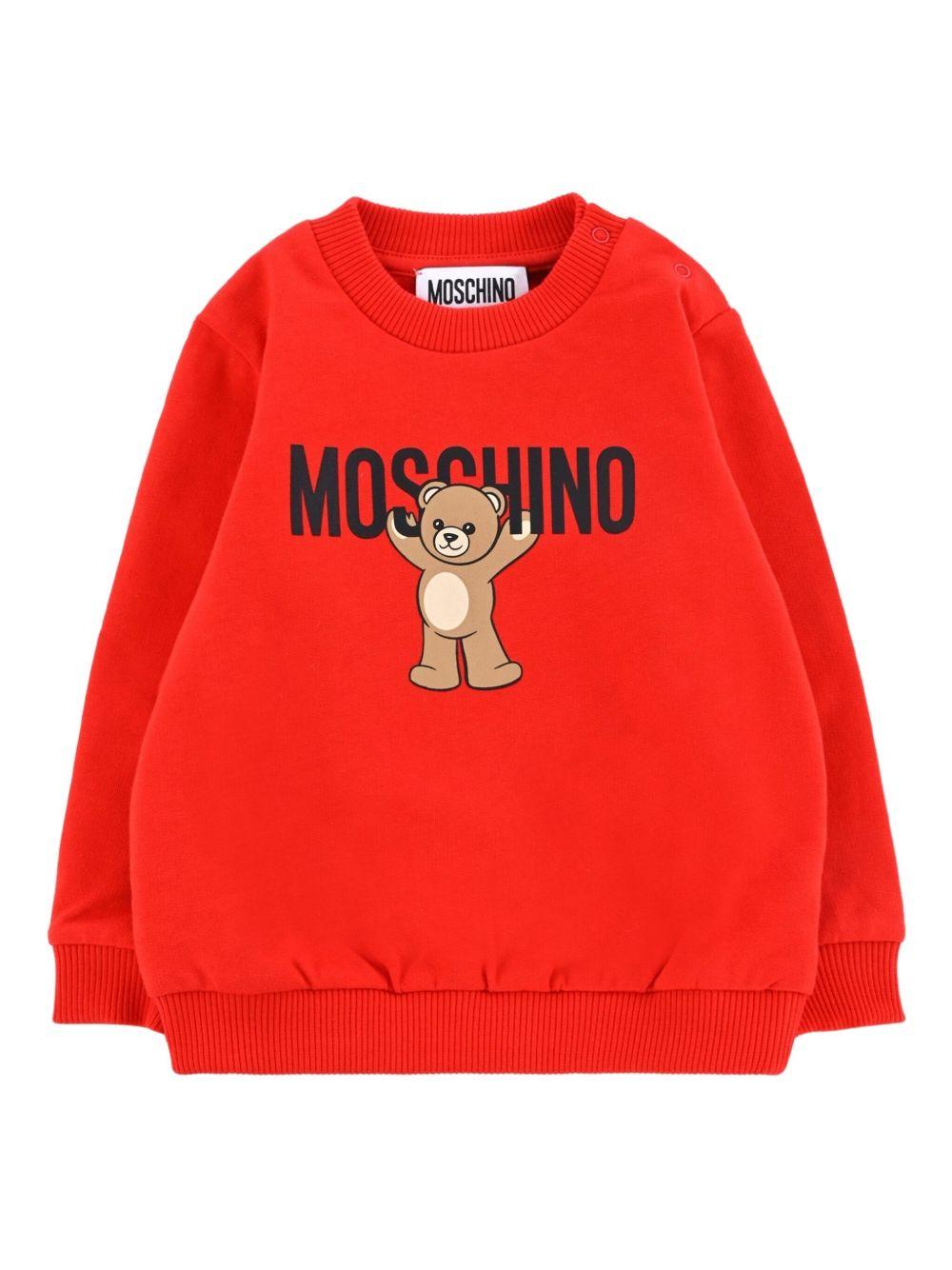 Felpa rossa per neonato MNF060LCA40 50109 Moschino Kids 