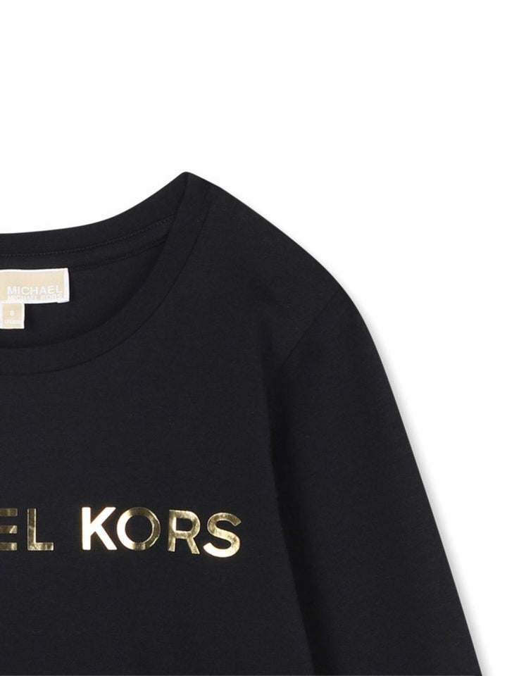 T-shirt nera per bambina R30488 09B Michael Kors Kids 