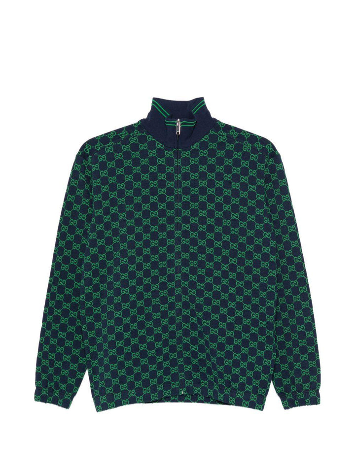 Cardigan blu navy/verde per bambino 849678XJHA9 4085 Gucci Kids 