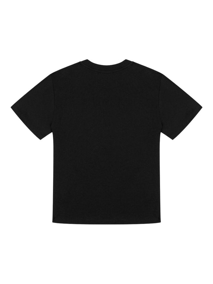 T-shirt nero per bambino HNM05GLAA20 60100 Moschino Kids 