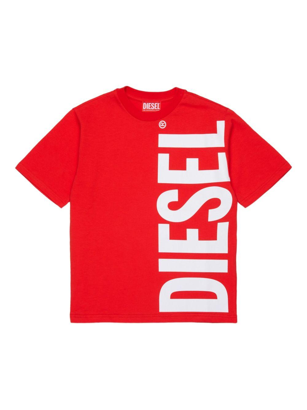 T-shirt rossa per bambino J0273700YI9 K405 Diesel Kids 