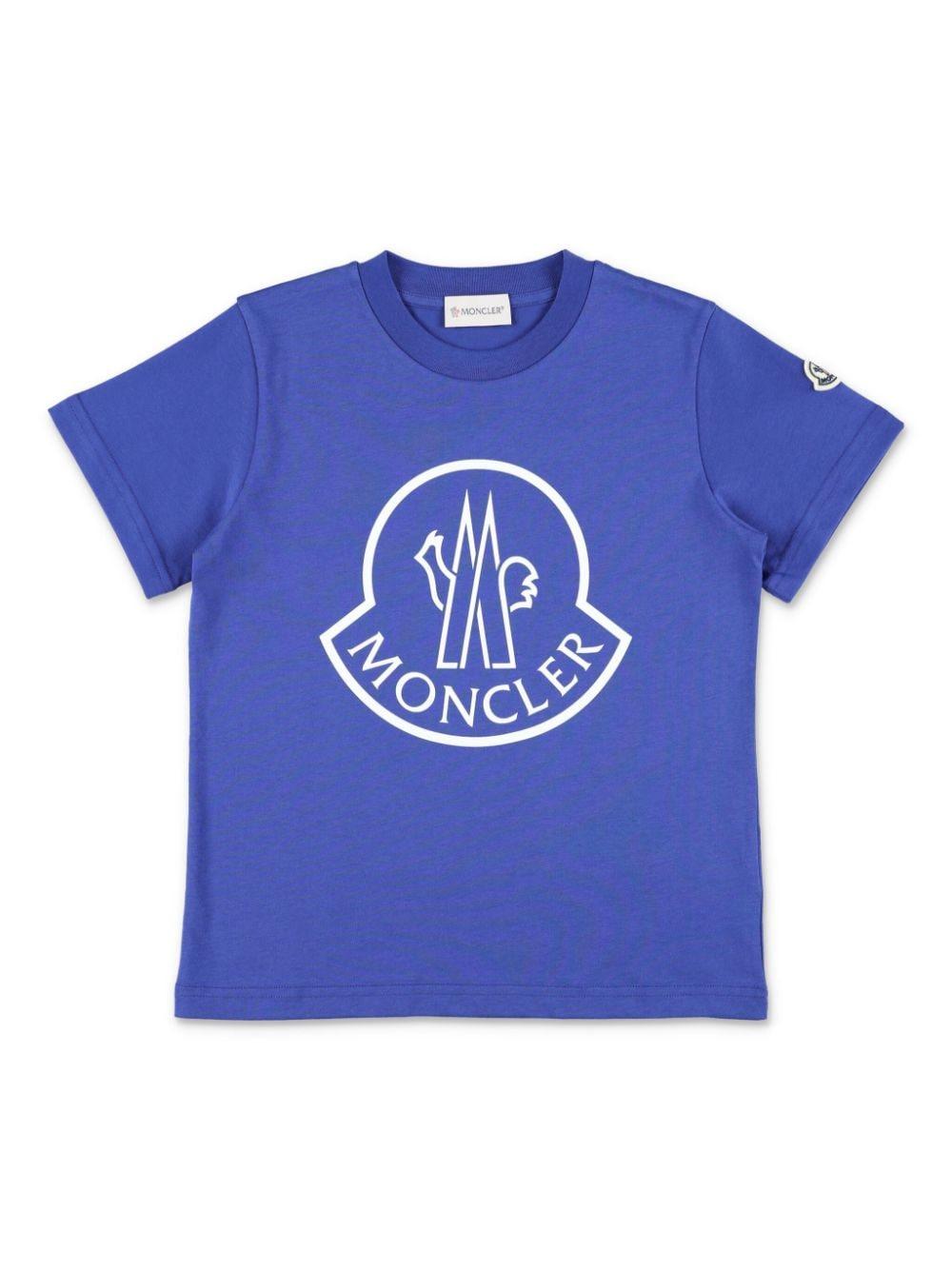 T-shirt blu per bambino con logo
