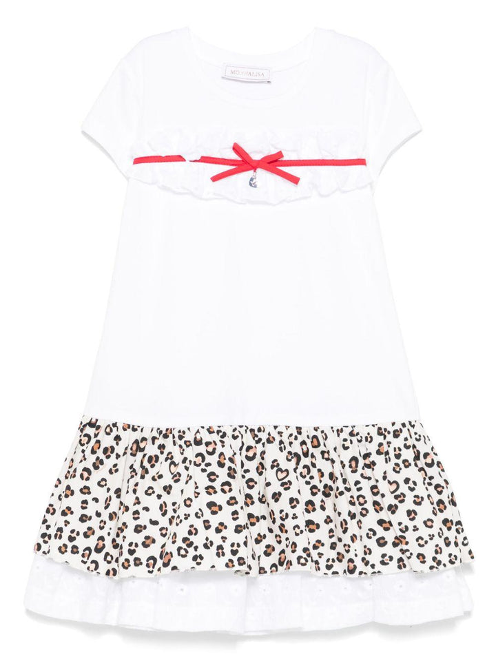 Abito bianco per bambina 11E9075202 9980 Monnalisa Kids 