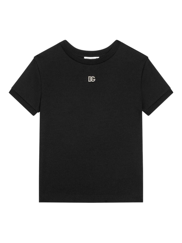 T-shirt nera per bambina L5JTNJG7O3N N0000 Dolce & Gabbana Kids 