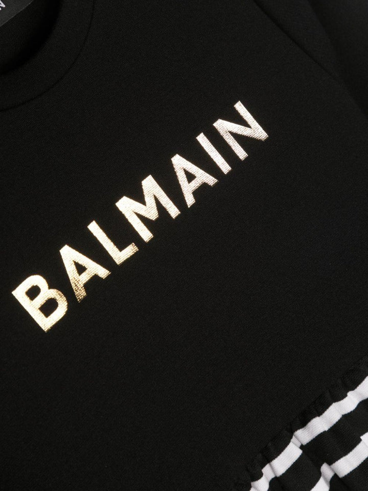Black dress for baby girls with logo