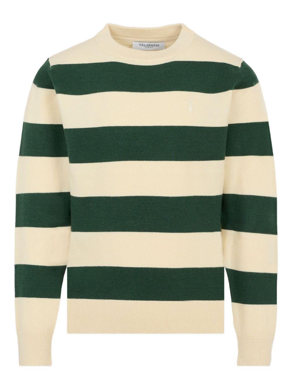 Maglione crema/verde per bambino TBA25054MA PIN Trussardi Kids 