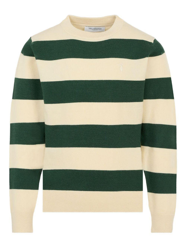 Maglione crema/verde per bambino TBA25054MA PIN Trussardi Kids 