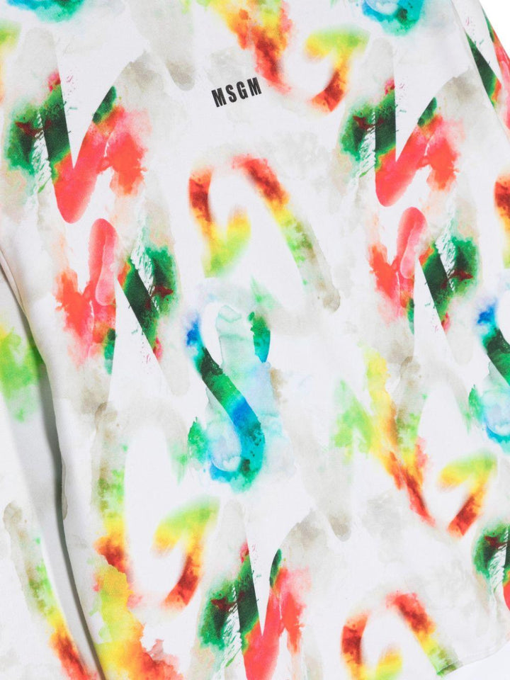 Felpa bianca per bambini con logo S4MSJBSW216 001 Msgm Kids 