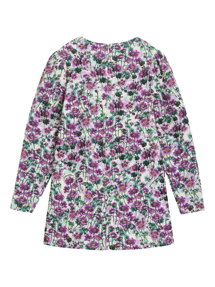 Abito floreale viola per bambina L5JDALFSG81 HA5RG Dolce & Gabbana Kids 