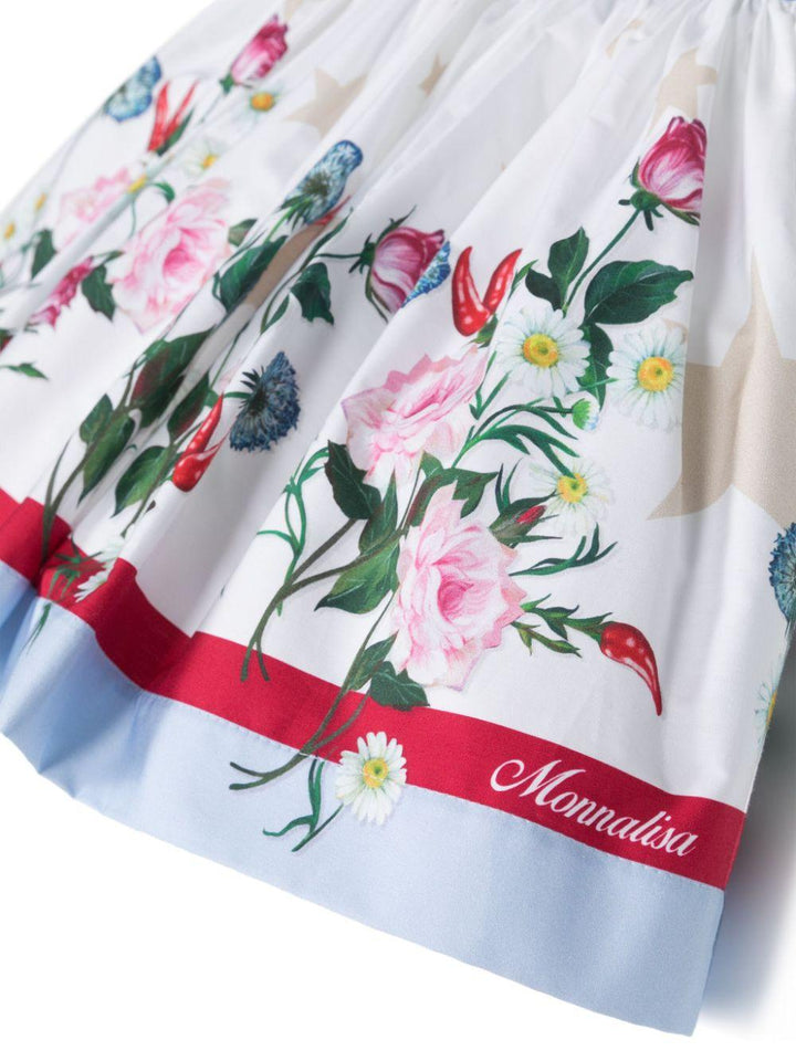 White skirt for girls with flowers