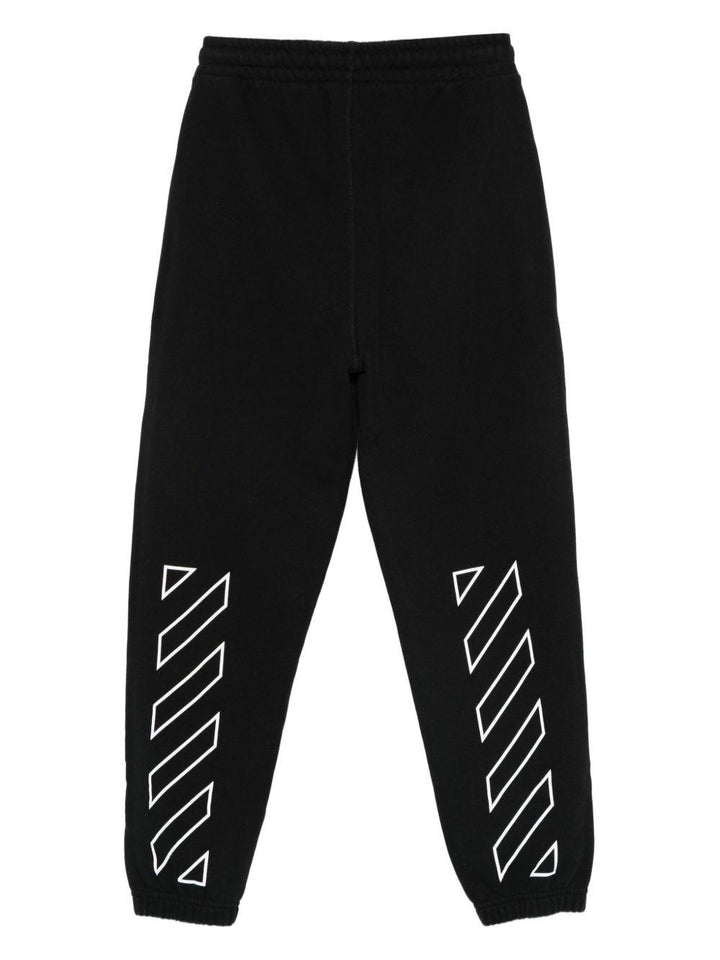 Pantalone nero per bambino OBCH001F25FLE004 1001 Off White Kids 