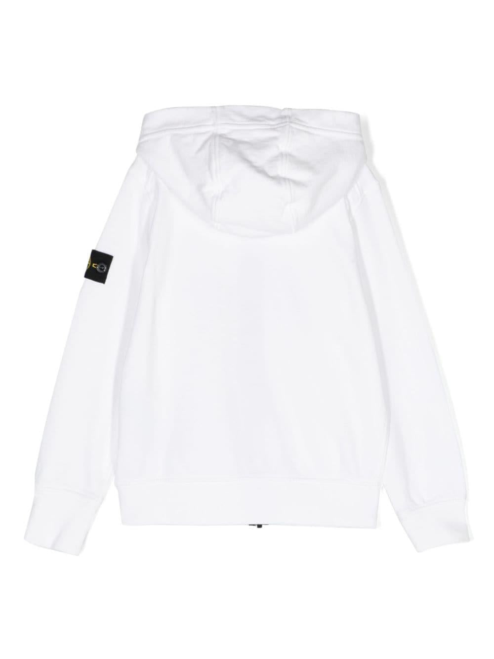 White sweatshirt for boys with logo