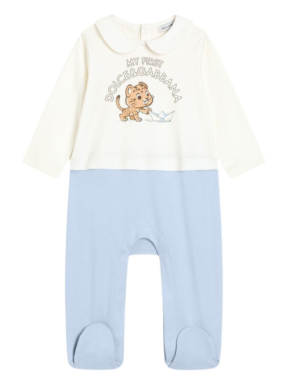 Tutina bianca/azzurra per neonato L1JOBRG7PNK S9000 Dolce & Gabbana Kids 
