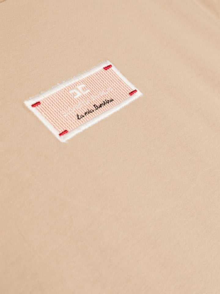 Beige t-shirt for girls with logo