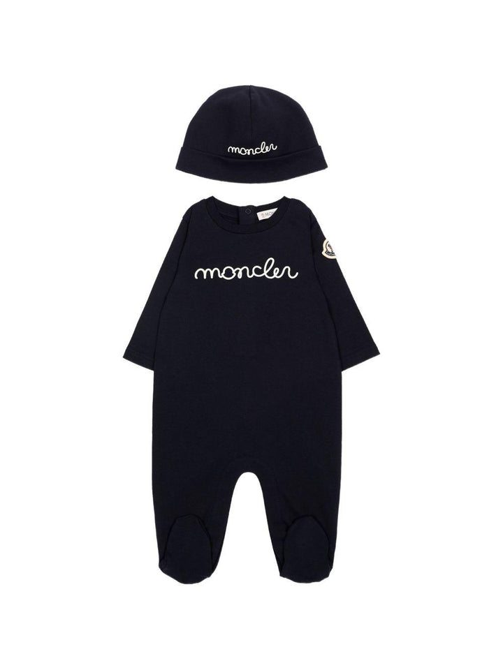 Tutina blu navy per neonato 9518P000018392E 778 Moncler Kids 