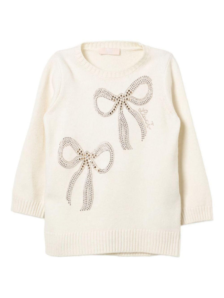 Maglione beige chiaro per bambina KF4125MA15P 71322 Liu Jo 