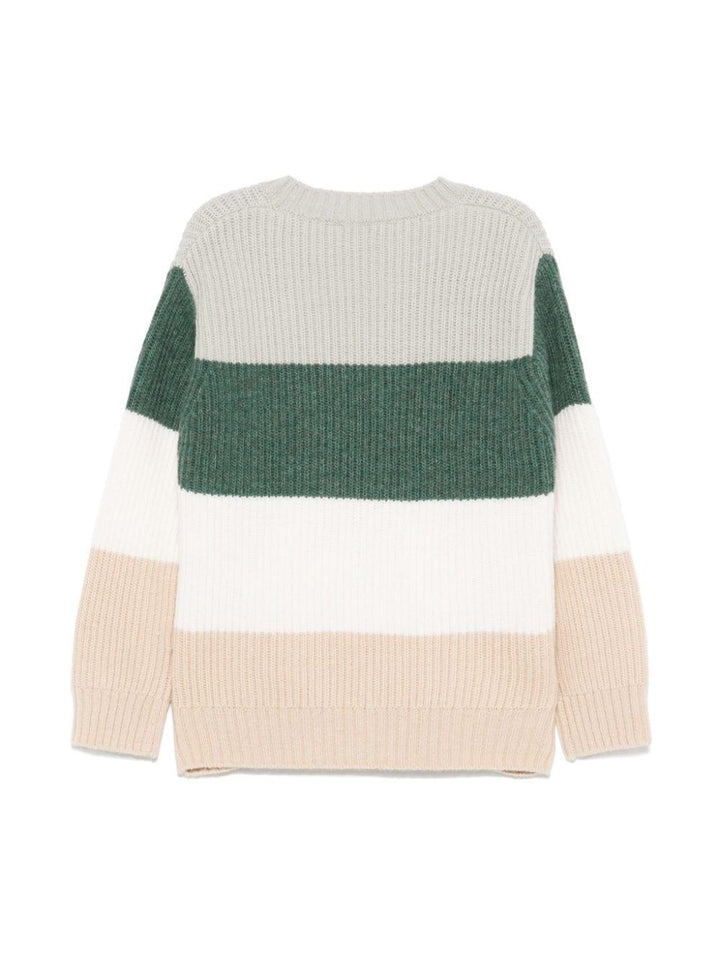 Maglione verde/beige mandorla/beige per bambino