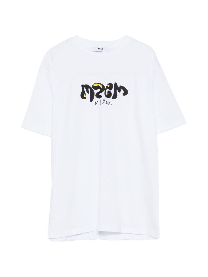 T-shirt bianca per bambino S6MSJBTH251 001 Msgm Kids 
