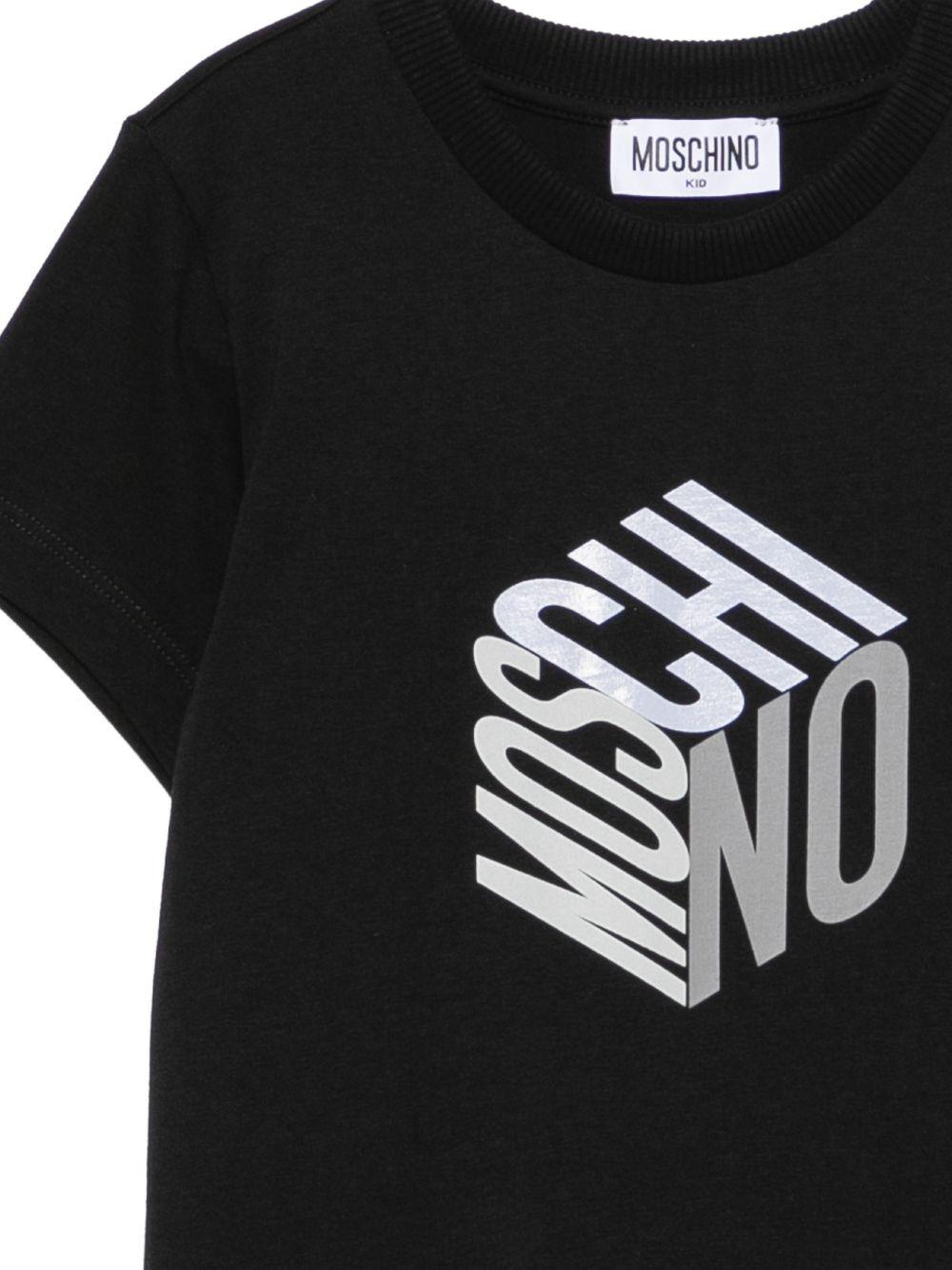 T-shirt nero per bambino HMM05VLAA57 60100 Moschino Kids 