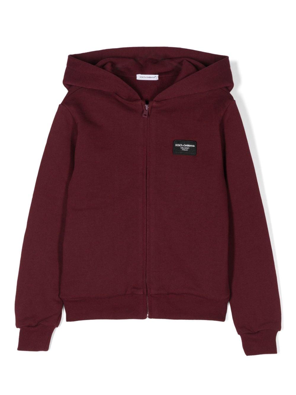 Felpa rosso bordeaux per bambino con logo L4JWKCG7M4R R0369 Dolce & Gabbana Kids 
