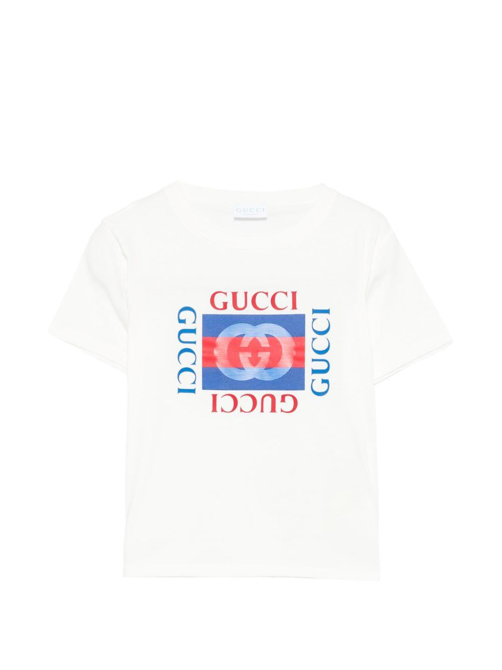 T-shirt bianca per bambino 575114XJHO8 9214 Gucci Kids 