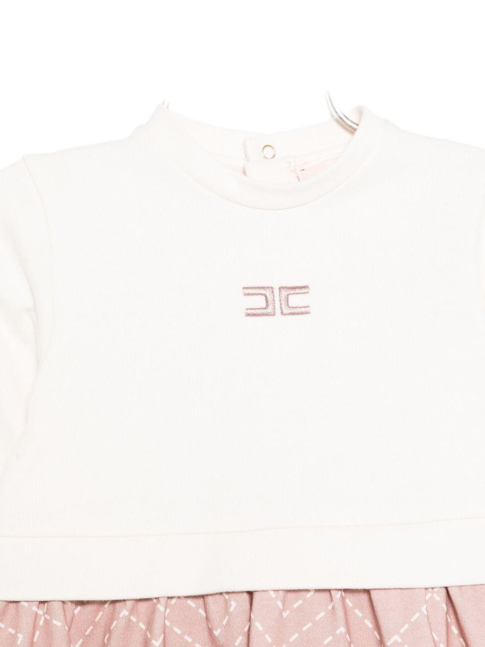 Abito bianco/rosa per neoanta ENAB0660FF002 D687 Elisabetta Franchi Kids 