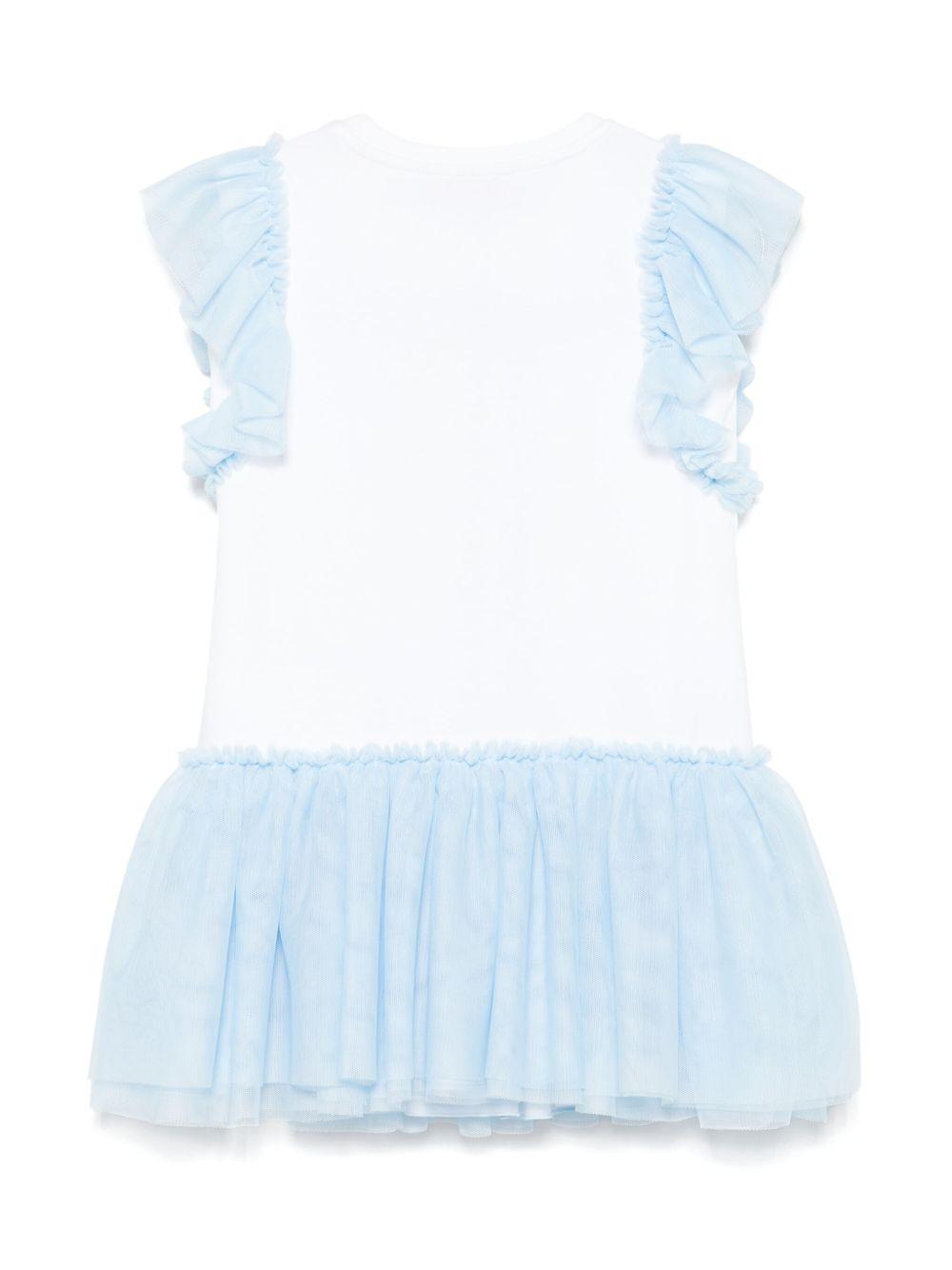 Abito bianco/azzurro per bambina