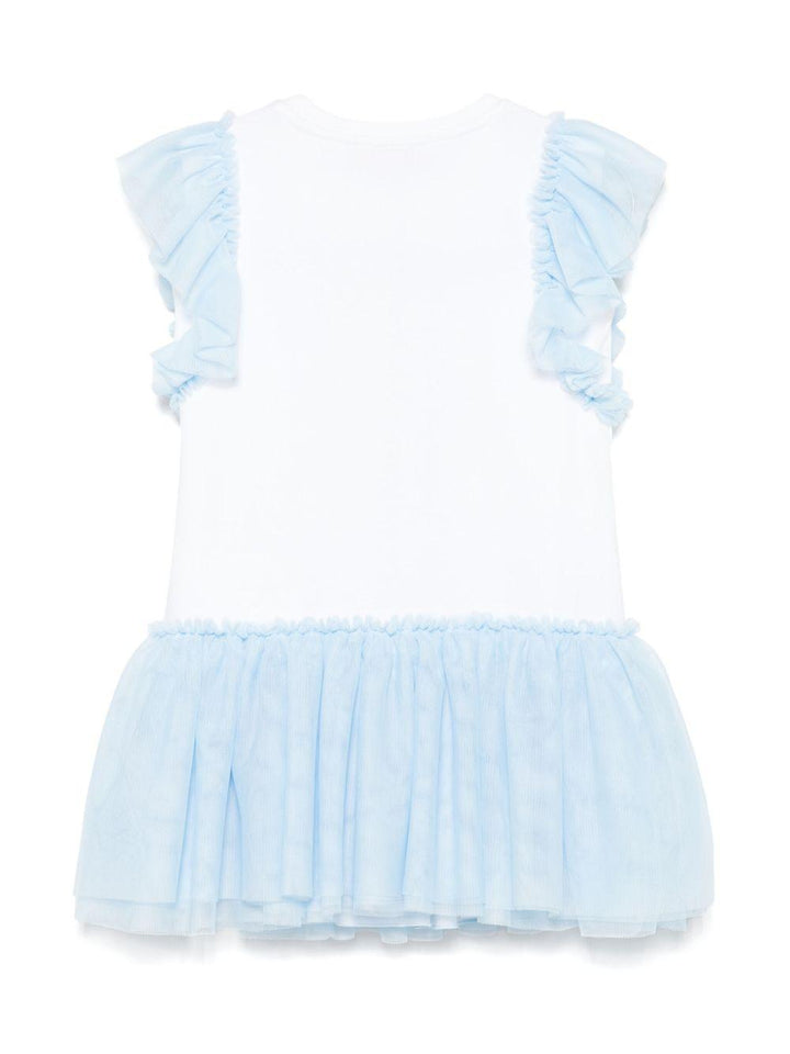 Abito bianco/azzurro per bambina