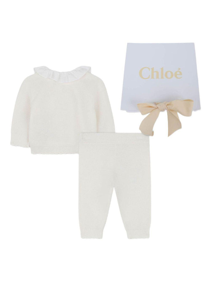 Completo bianco sporco per neonata C20778 117 Chloe 