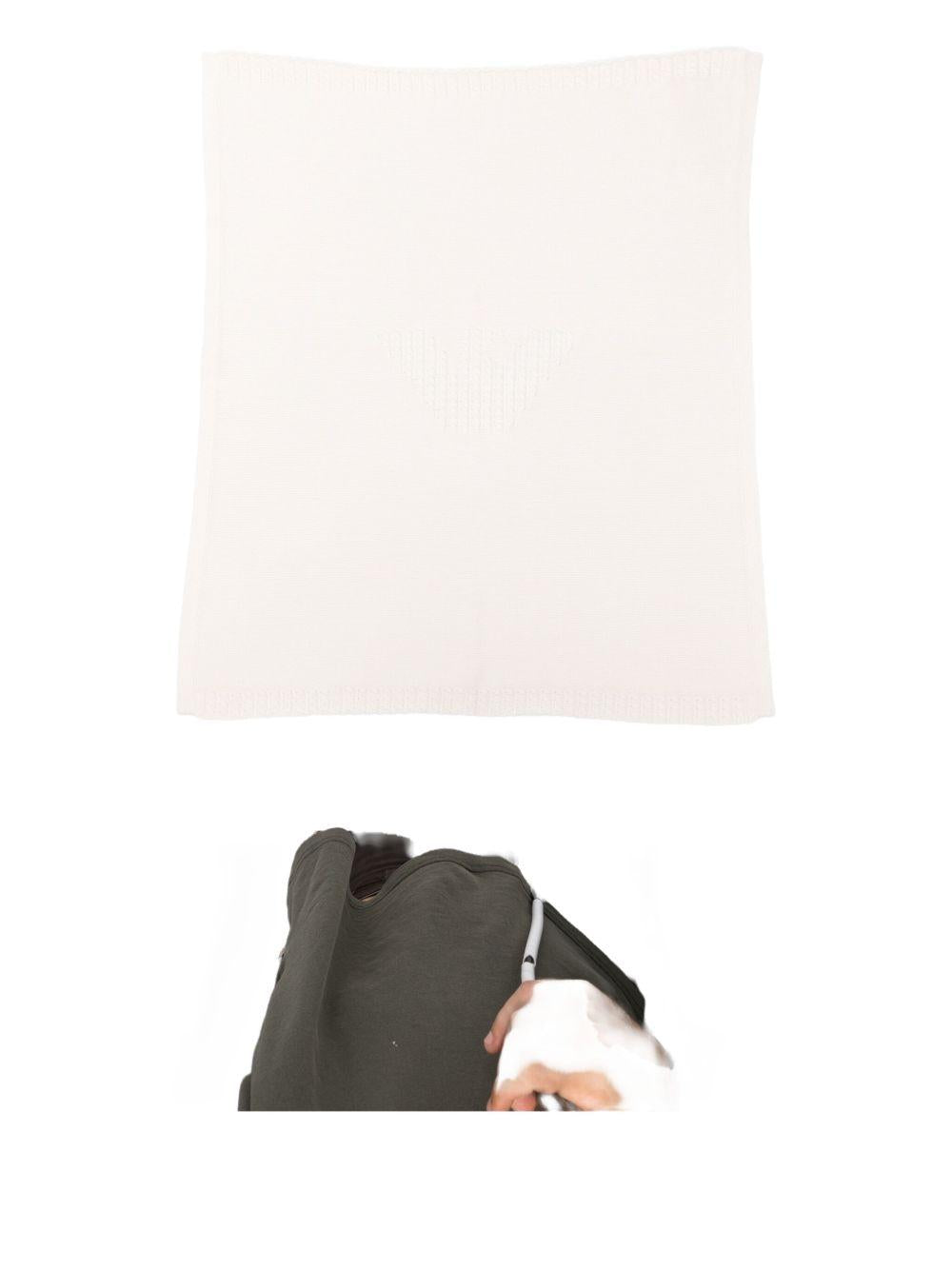 Coperta bianca per neonato EY000148AF18948 U0007 Emporio Armani Kids 