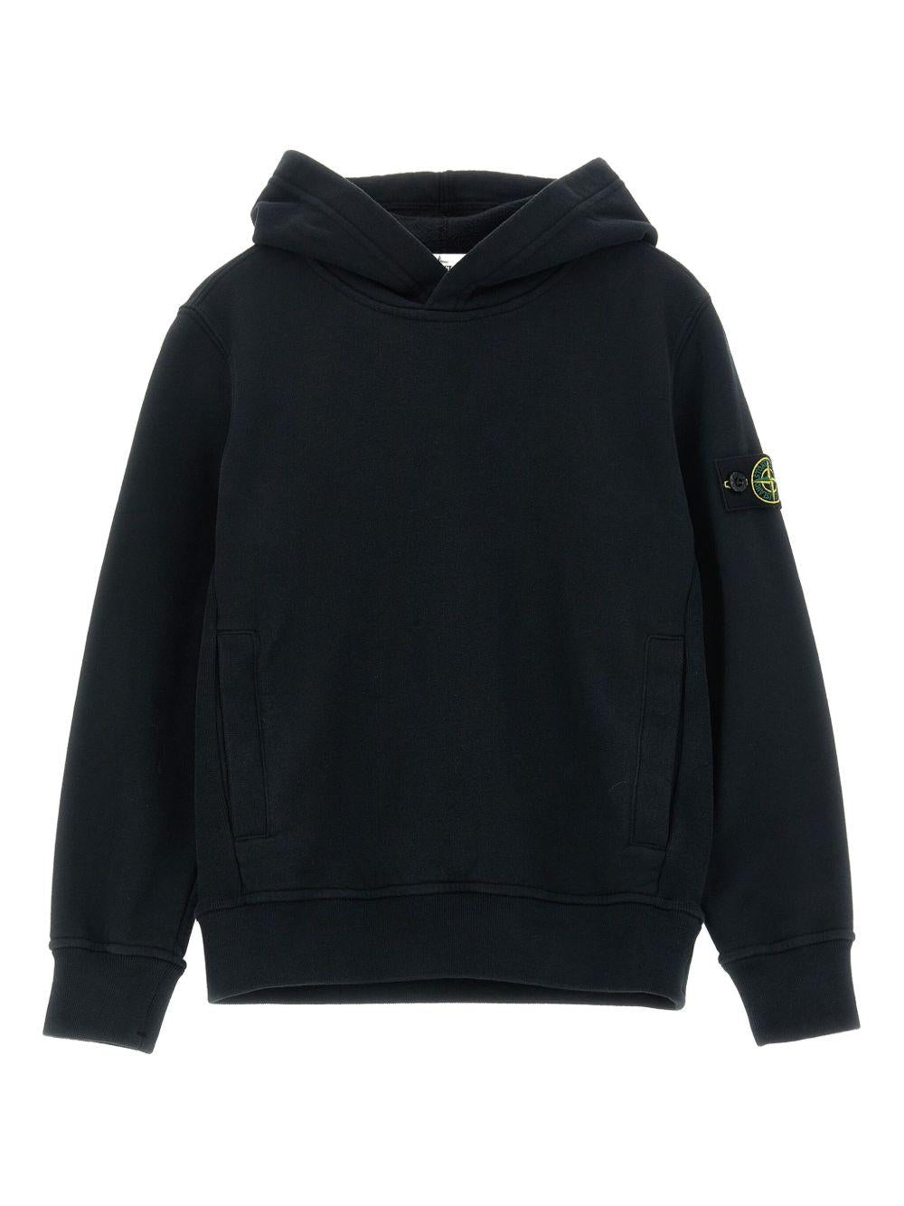 Felpa nera per bambino 66100004S0A20 V0029 Stone Island Kids 