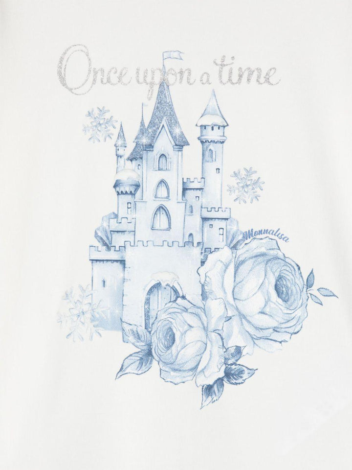 T-shirt per bambina in misto cotone bianca