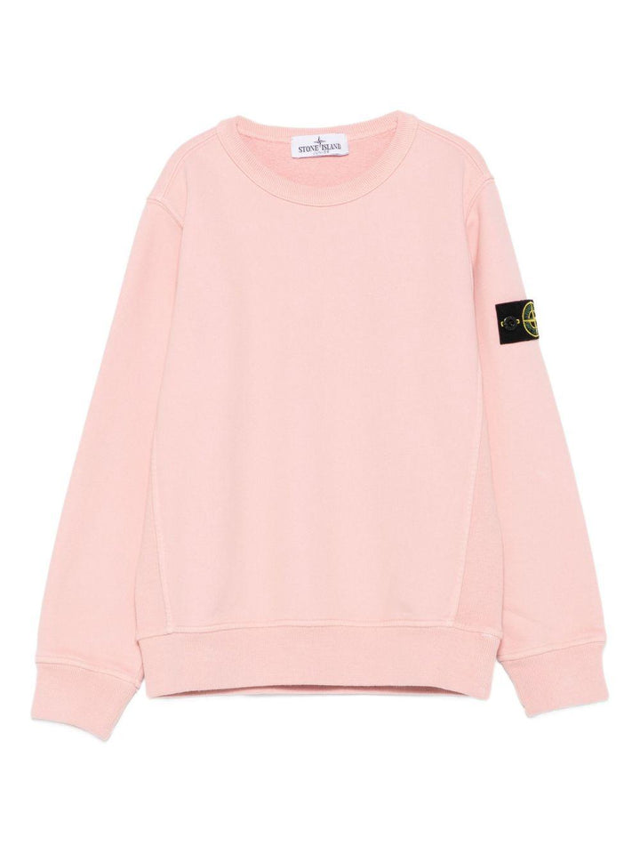 Felpa rosa chiaro per bambino 66100001S0A20 V0080 Stone Island Kids 