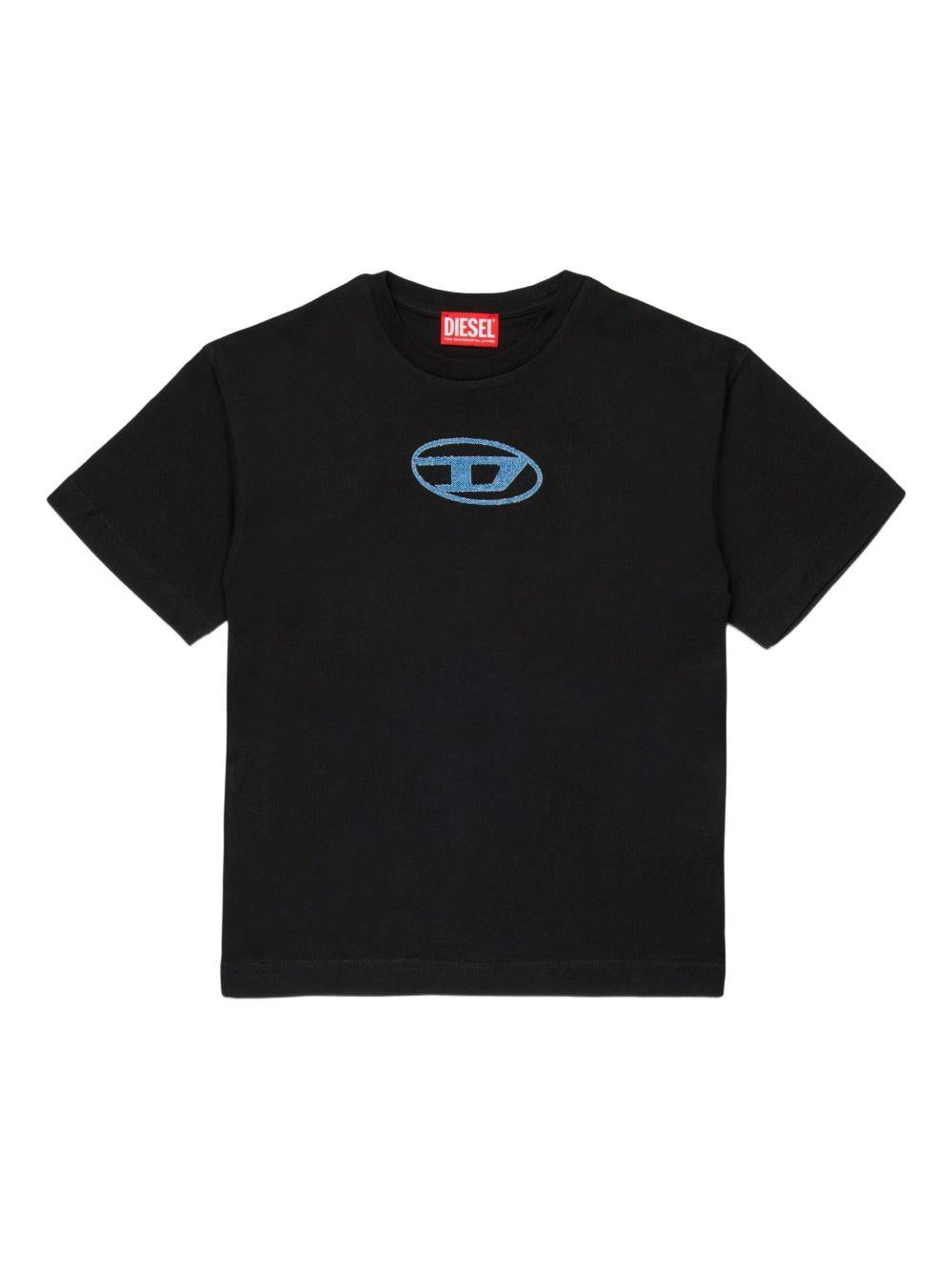 T-shirt nero per bambino J025900GRAI K900 Diesel Kids 