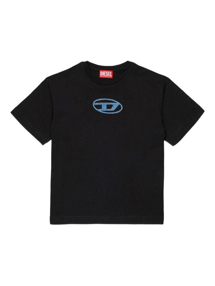 T-shirt nero per bambino J025900GRAI K900 Diesel Kids 