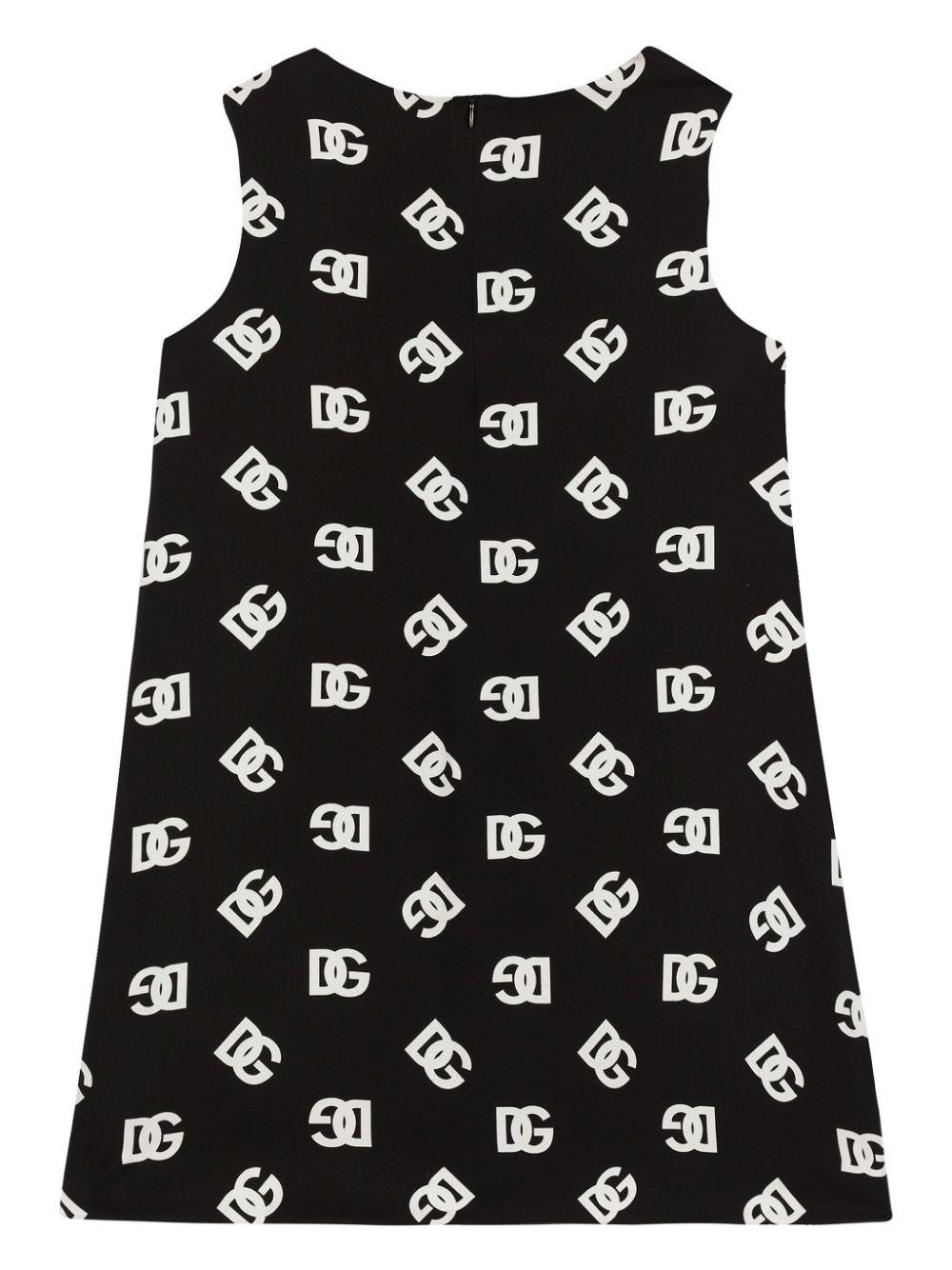Black dress for girls with logo