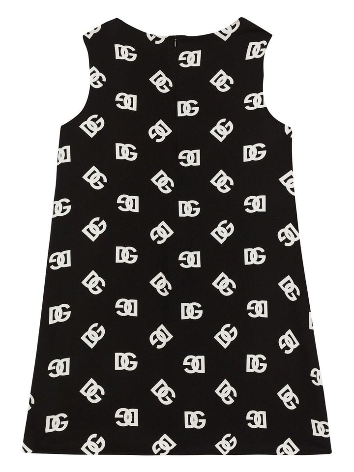 Black dress for girls with logo