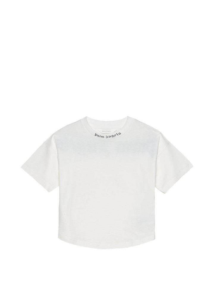 T-shirt bianca per bambino PBAA002S26JER001 002 Palm Angels Kids 