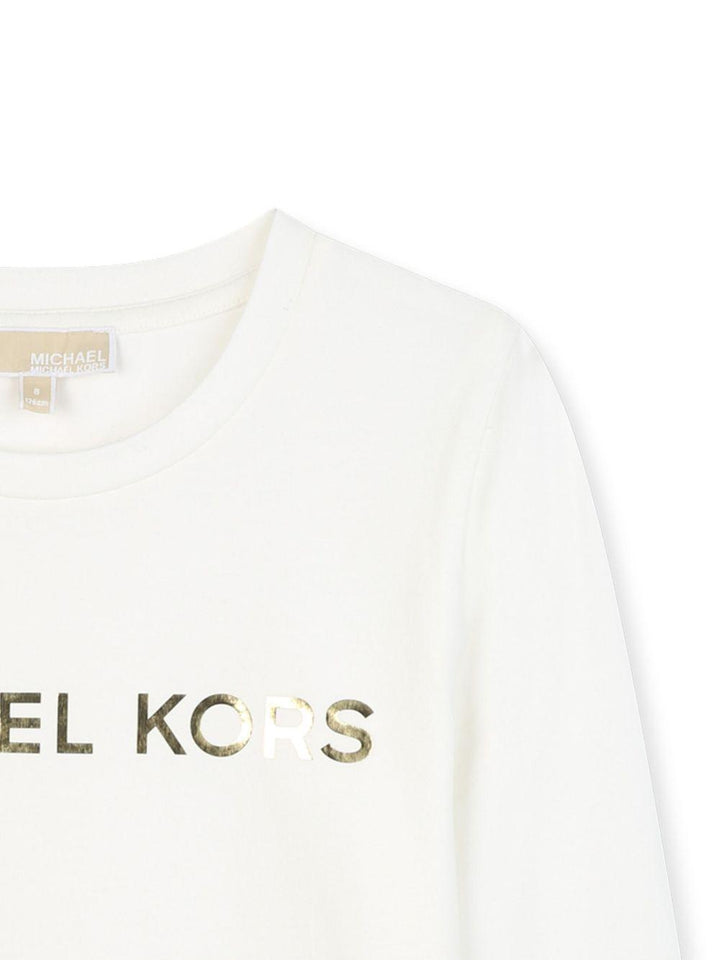T-shirt bianca per bambina R30488 117 Michael Kors Kids 