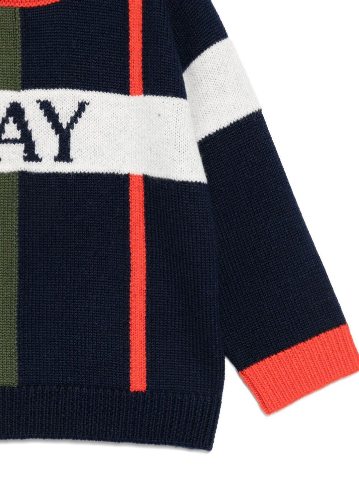 Maglione blu navy/verde/arancione per neonato FX9510W0012 999 Fay Kids 